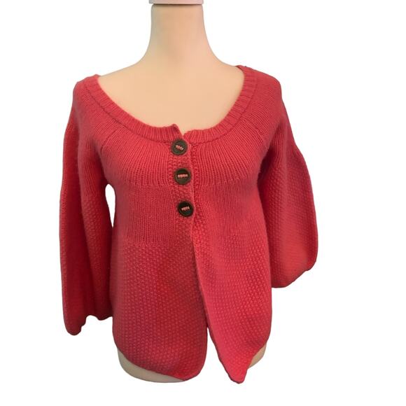 Free People Women's Pink Cardigan Sweater, Size Medium, Lamb Wool - Picture 1 of 5